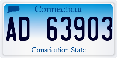 CT license plate AD63903