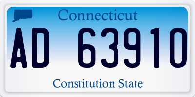 CT license plate AD63910