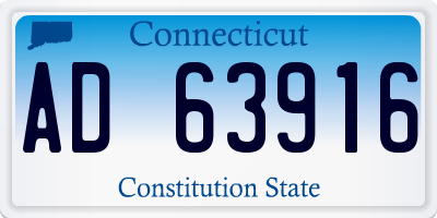 CT license plate AD63916