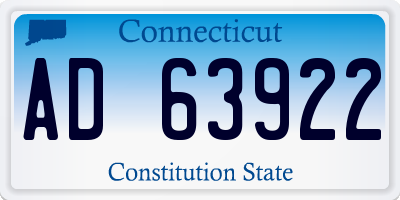 CT license plate AD63922