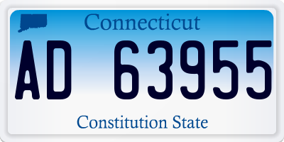 CT license plate AD63955