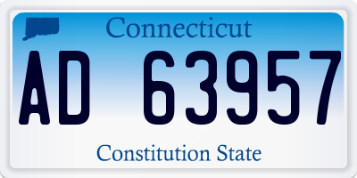 CT license plate AD63957