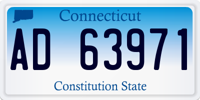 CT license plate AD63971