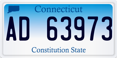 CT license plate AD63973