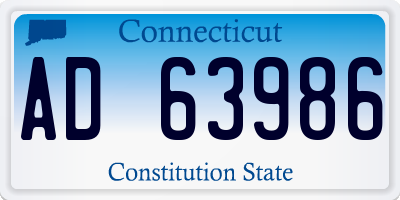 CT license plate AD63986
