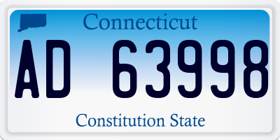 CT license plate AD63998