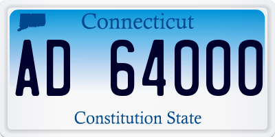 CT license plate AD64000
