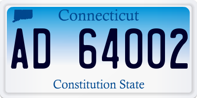CT license plate AD64002
