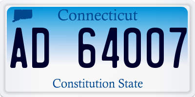 CT license plate AD64007