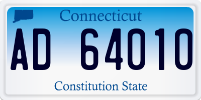 CT license plate AD64010