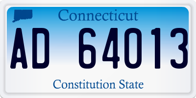 CT license plate AD64013