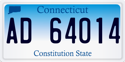 CT license plate AD64014