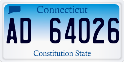 CT license plate AD64026
