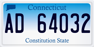 CT license plate AD64032