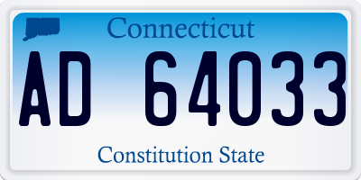 CT license plate AD64033