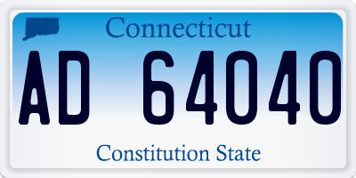 CT license plate AD64040