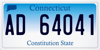 CT license plate AD64041