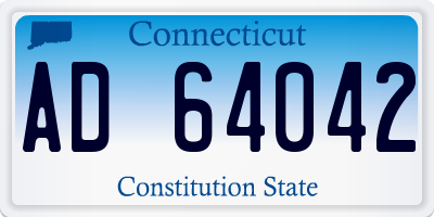 CT license plate AD64042