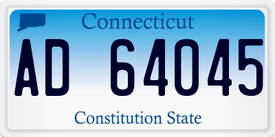 CT license plate AD64045