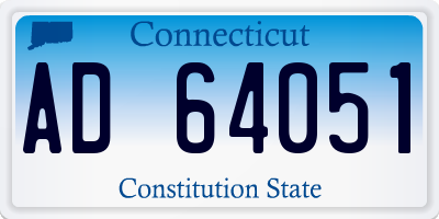 CT license plate AD64051