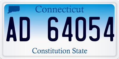 CT license plate AD64054