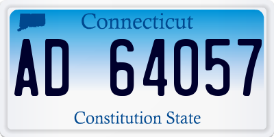 CT license plate AD64057