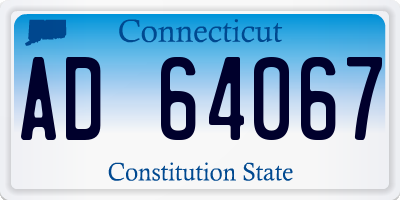 CT license plate AD64067