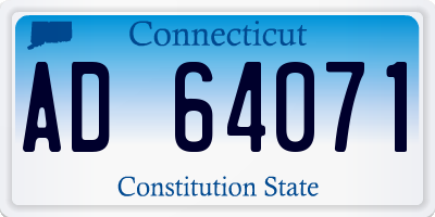 CT license plate AD64071