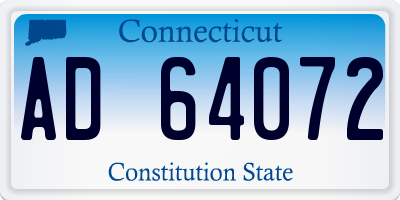 CT license plate AD64072