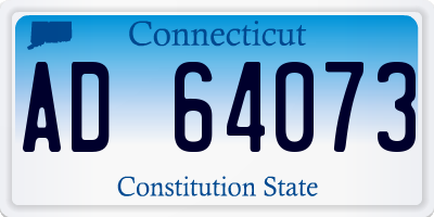 CT license plate AD64073