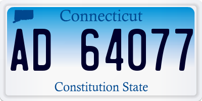 CT license plate AD64077