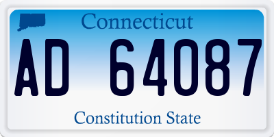 CT license plate AD64087