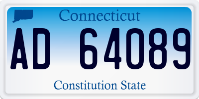 CT license plate AD64089