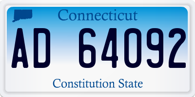 CT license plate AD64092