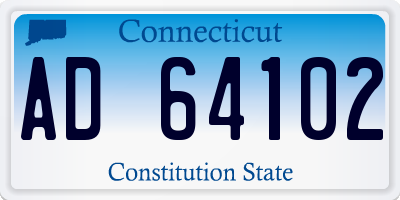 CT license plate AD64102