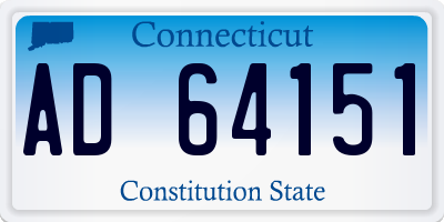 CT license plate AD64151