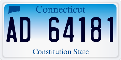 CT license plate AD64181