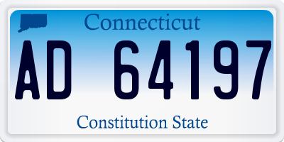 CT license plate AD64197