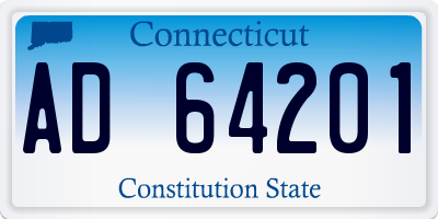 CT license plate AD64201