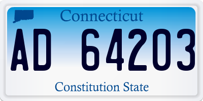 CT license plate AD64203