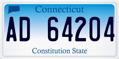 CT license plate AD64204