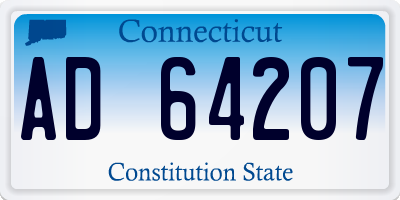 CT license plate AD64207