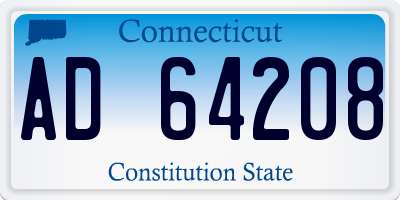 CT license plate AD64208