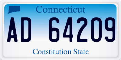 CT license plate AD64209