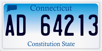 CT license plate AD64213