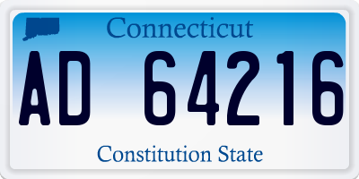 CT license plate AD64216