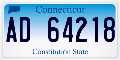 CT license plate AD64218