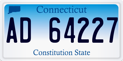 CT license plate AD64227