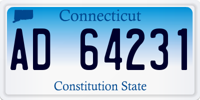 CT license plate AD64231