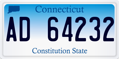 CT license plate AD64232
